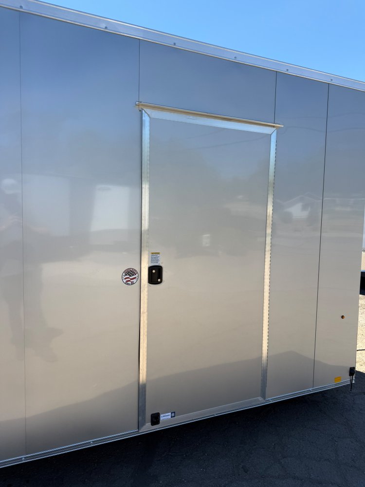 8.5x24 ST DLX Flat Top V-Nose Enclosed Car Hauler Trailer 10K GVWR - Silver | Carson City, NV