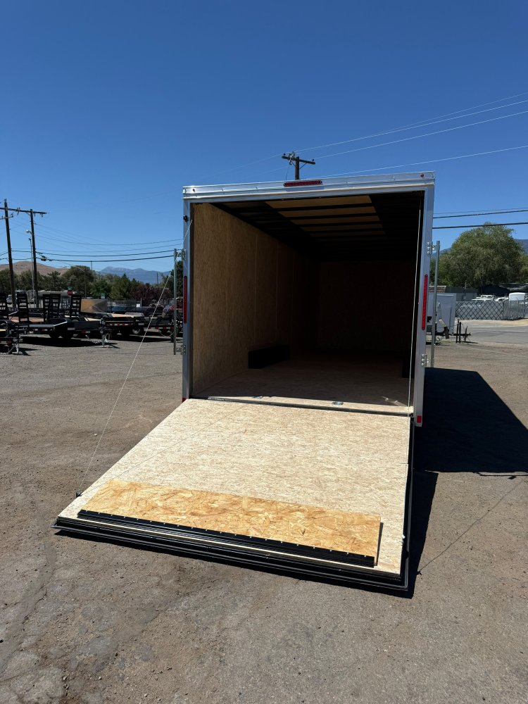 8.5x24 ST DLX Flat Top V-Nose Enclosed Car Hauler Trailer 10K GVWR - Silver | Carson City, NV