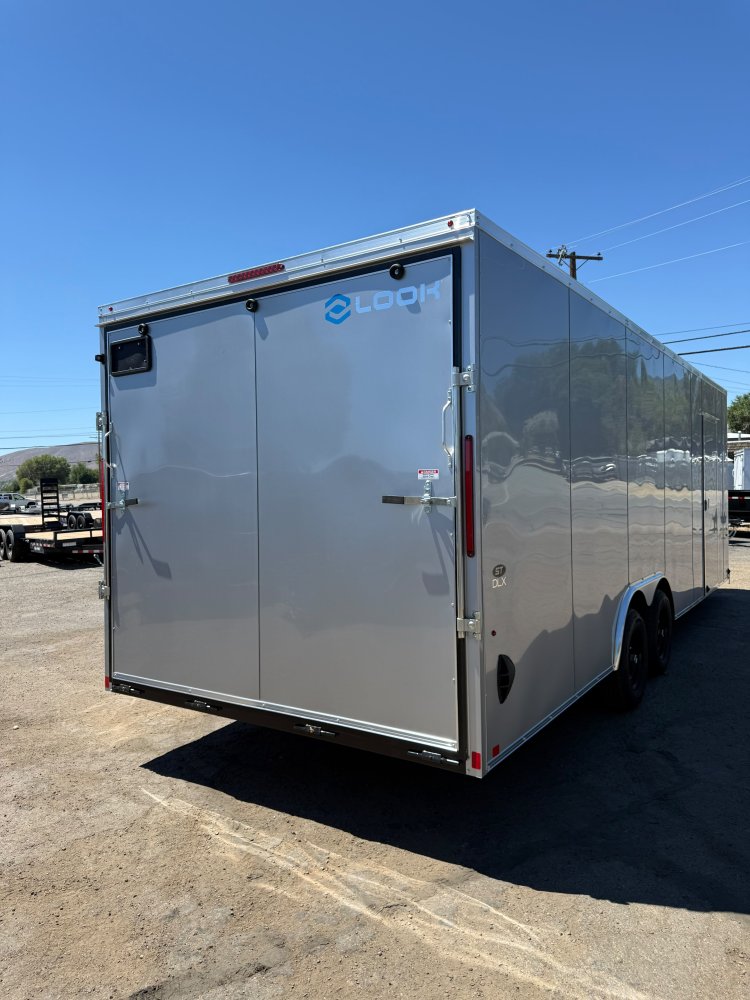 8.5x24 ST DLX Flat Top V-Nose Enclosed Car Hauler Trailer 10K GVWR - Silver | Carson City, NV