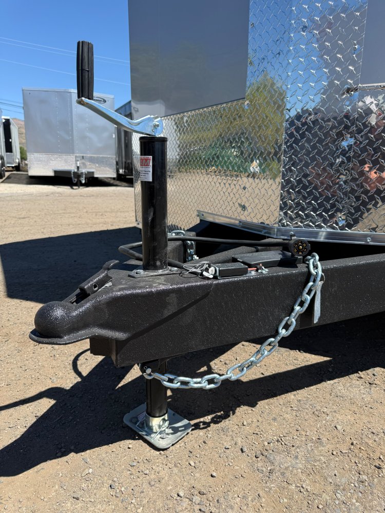 8.5x24 ST DLX Flat Top V-Nose Enclosed Car Hauler Trailer 10K GVWR - Silver | Carson City, NV