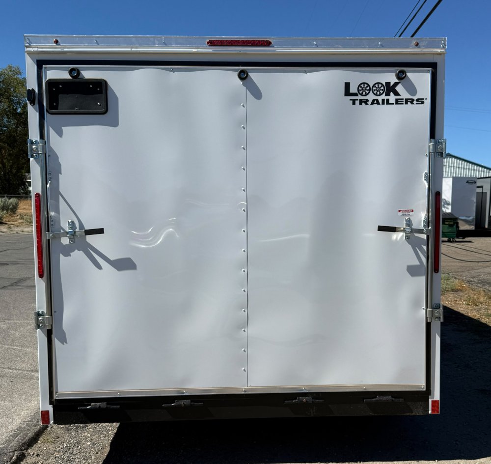 8.5x20 ST DLX Flat Top V-Nose Enclosed Car Hauler Trailer 7K GVWR - White | Carson City, NV