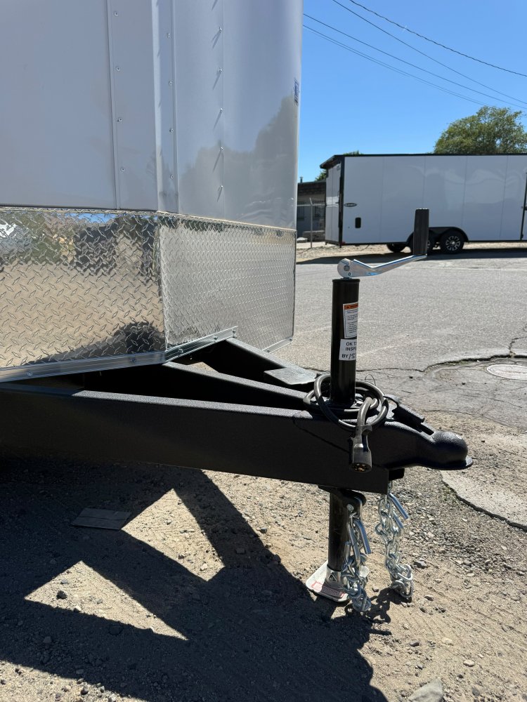 8.5x20 ST DLX Flat Top V-Nose Enclosed Car Hauler Trailer 7K GVWR - White | Carson City, NV