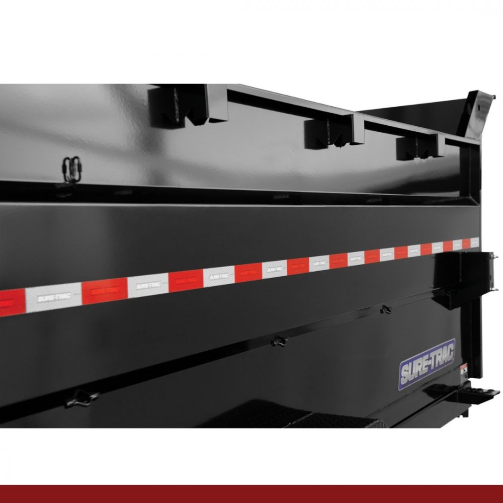 82" x 14 Sure-Trac Dump - HD LOW PROFILE W/ 4' SIDES Hydraulic Dump Trailer