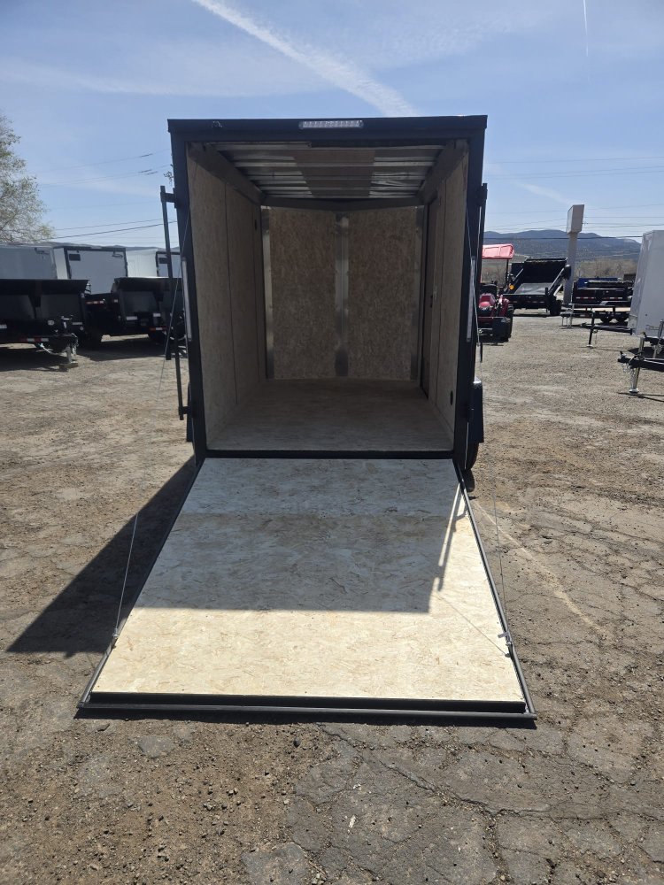 6x10 Traverse Flat Top V-Nose Enclosed Trailer (3K GVWR) - White + Black Trim