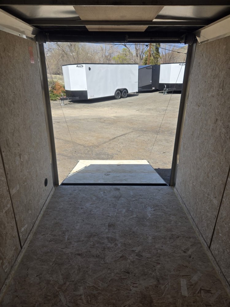 6x10 Traverse Flat Top V-Nose Enclosed Trailer (3K GVWR) - White + Black Trim