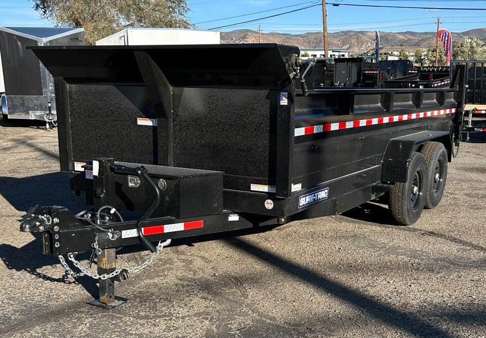 7x14 Sure-Trac HDLP Telescopic Dump Trailer - 14K GVWR - Black | Carson City, NV