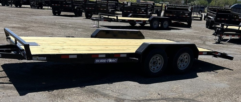 7x20 Sure-Trac C-Channel Car Hauler Trailer (18+2) - Black