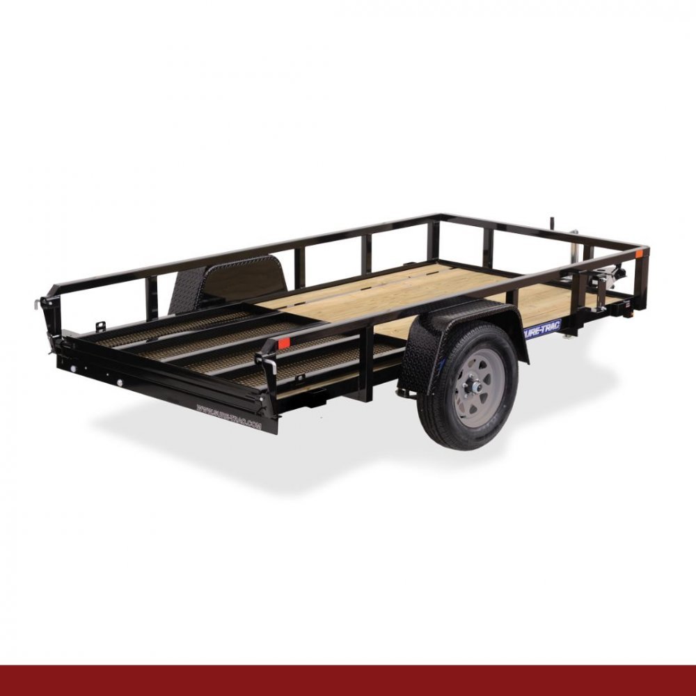 7x12 Sure-Trac Tube Top Utility Trailer - 3K GVWR | Black | For Sale in Carson City, NV