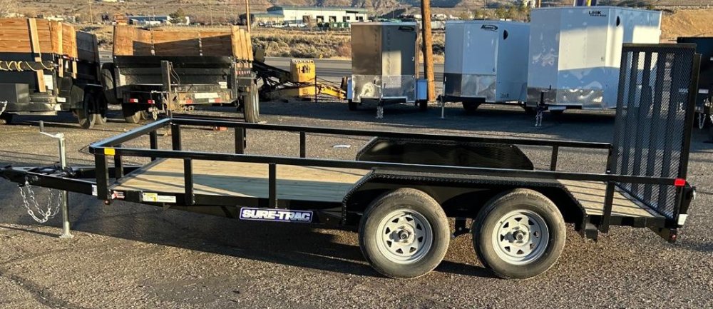 7x14 Sure-Trac Tube Top Utility Trailer - 7K GVWR - Black | Carson City, NV