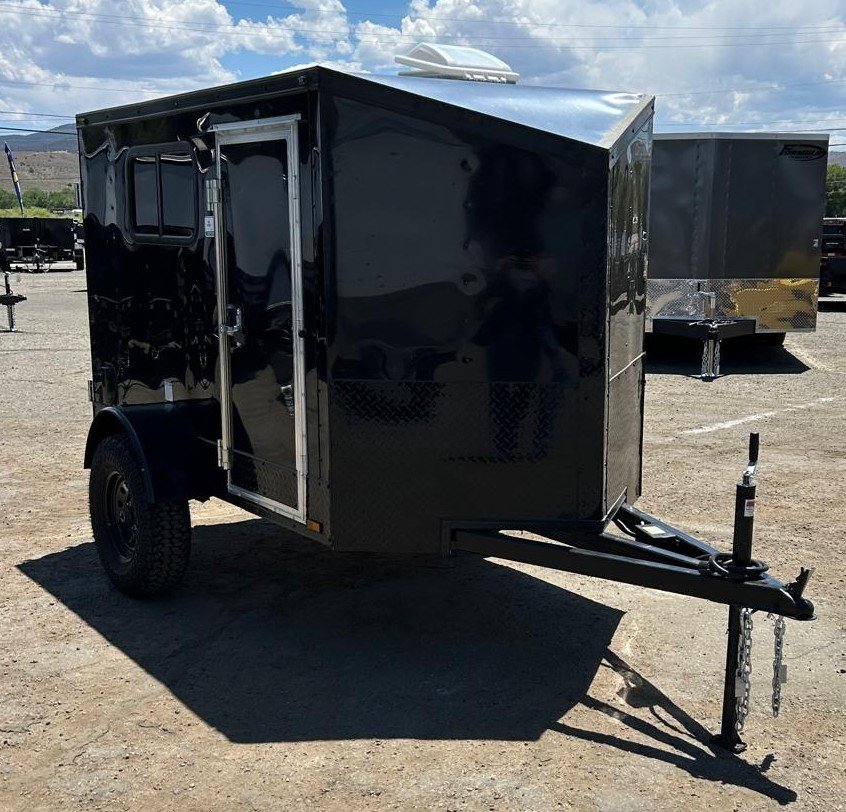 5x8 Cargo King Enclosed Trailer - Black + Custom Upgrades