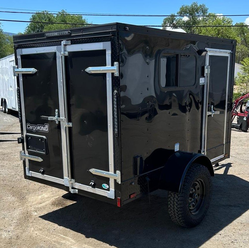 5x8 Cargo King Enclosed Trailer - Black + Custom Upgrades