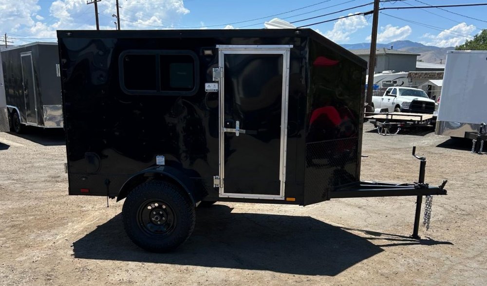 5x8 Cargo King Enclosed Trailer - Black + Custom Upgrades