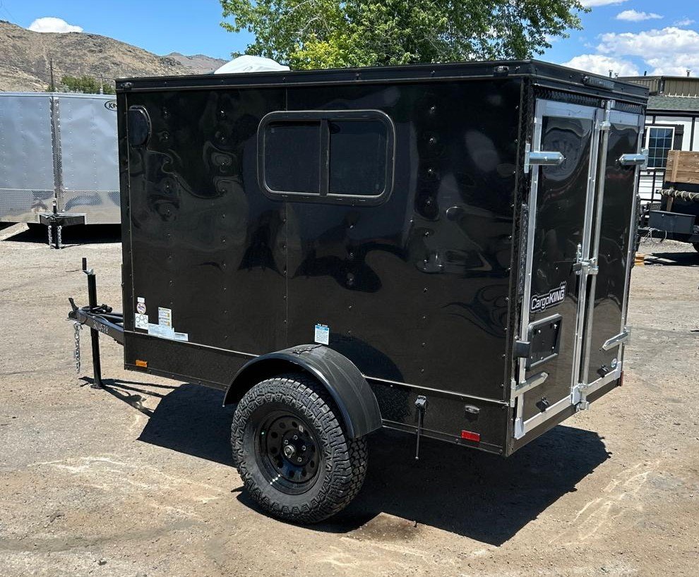 5x8 Cargo King Enclosed Trailer - Black + Custom Upgrades