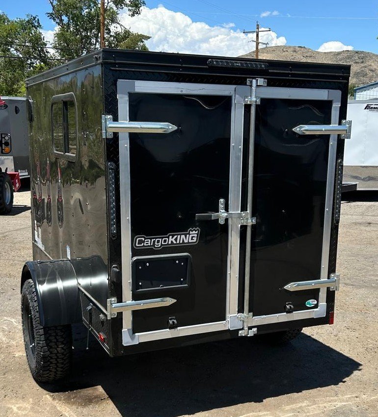 5x8 Cargo King Enclosed Trailer - Black + Custom Upgrades