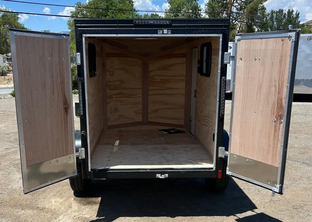 5x8 Cargo King Enclosed Trailer - Black + Custom Upgrades