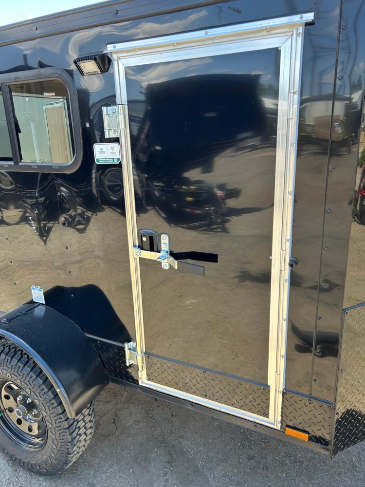 5x8 Cargo King Enclosed Trailer - Black + Custom Upgrades