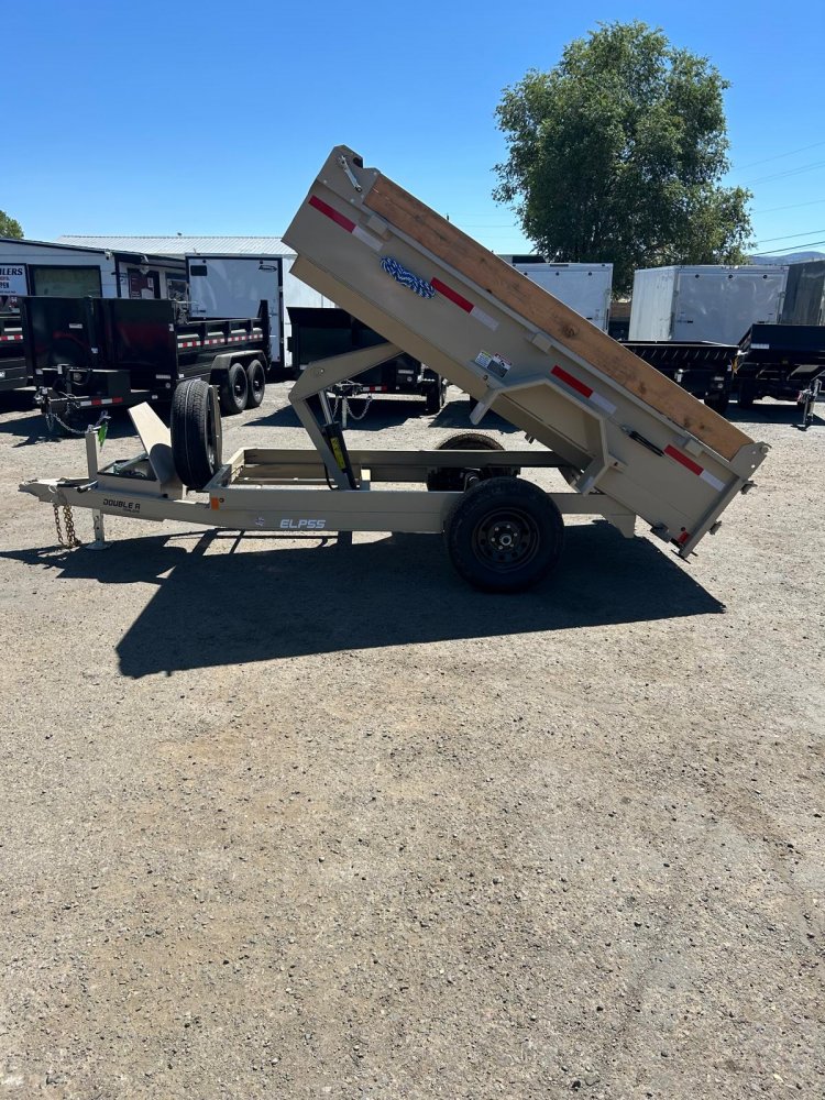 5x10 Double A Excel Series Low Profile Dump Trailer - 5K GVWR | Sand Dune Tan