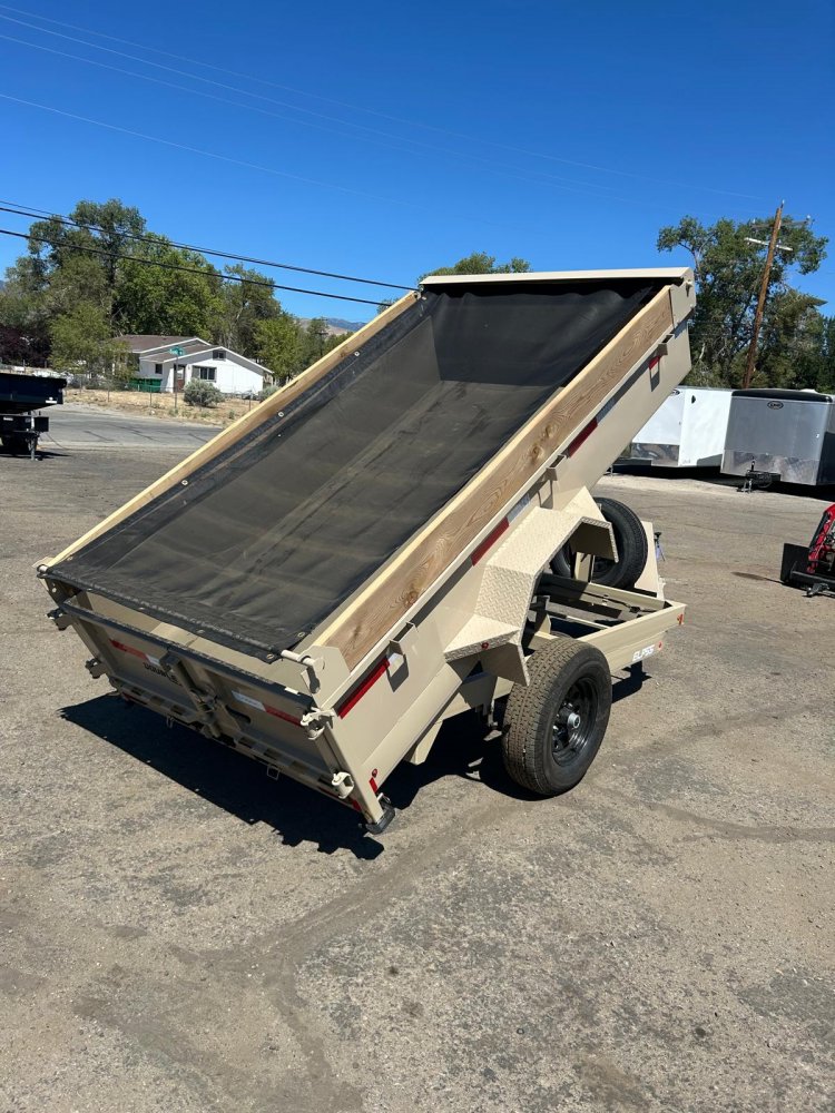 5x10 Double A Excel Series Low Profile Dump Trailer - 5K GVWR | Sand Dune Tan