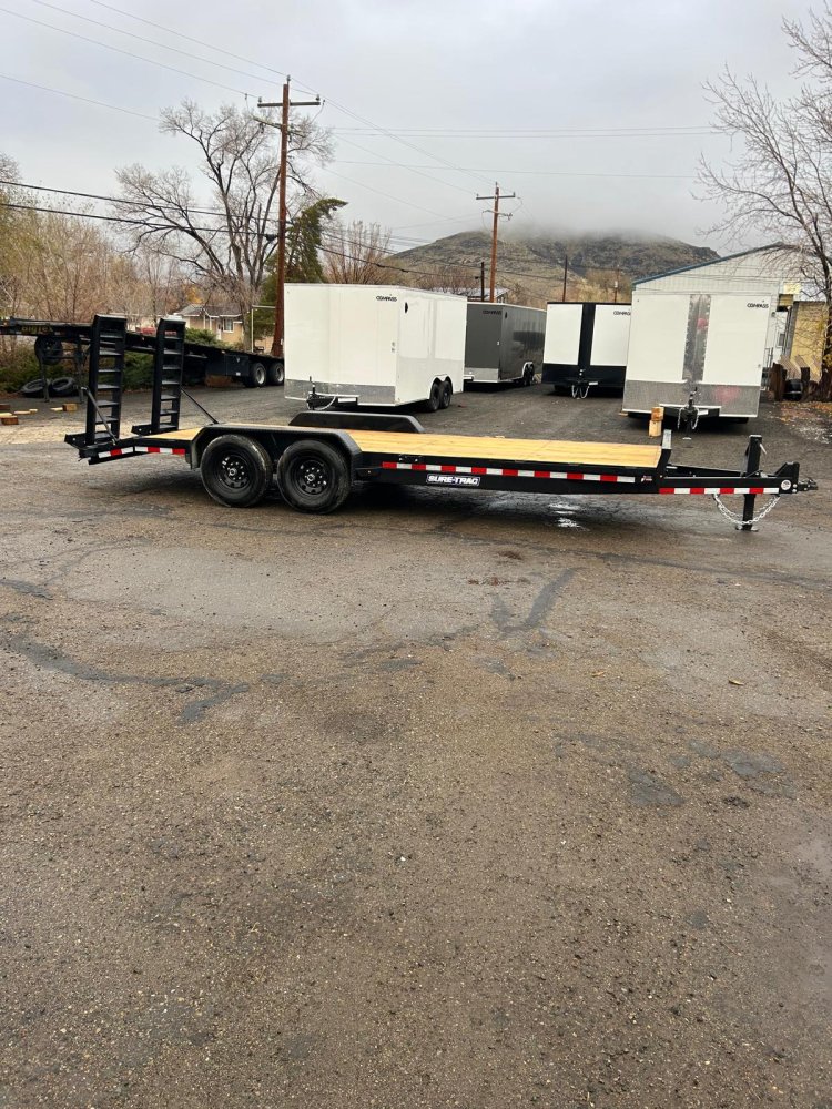7x20 (18+2) Sure-Trac Equipment Trailer - 16K GVWR | Black | Heavy-Duty Hauler in Carson City, NV