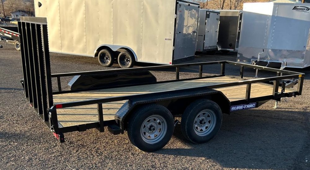 7x14 Sure-Trac Tube Top Utility Trailer - 7K GVWR - Black | Carson City, NV