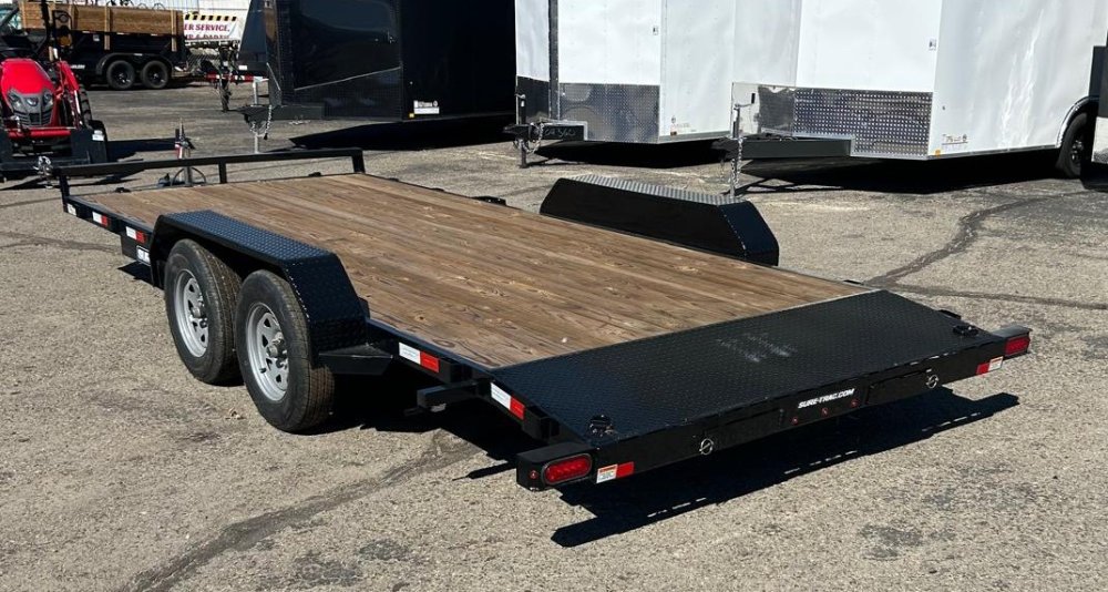 7x18 (16+2) Sure-Trac C-Channel Wood Deck Car Hauler Trailer 7K GVWR - Black | Carson City, NV