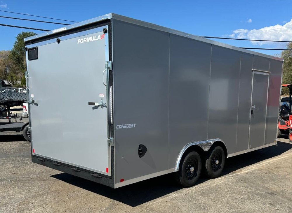 Formula Conquest 8.5' x 20' Enclosed Cargo Trailer - Silver Composite Siding, Extended Height