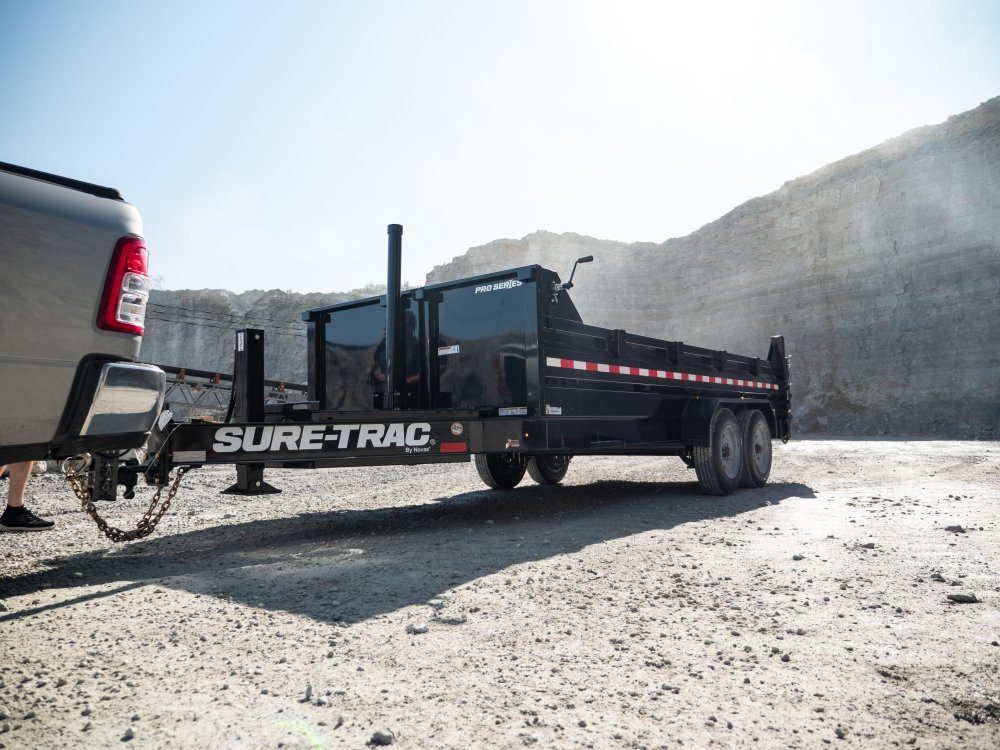 82" x 14, 17.6K Sure-Trac Dump - PRO SERIES TELESCOPIC Hydraulic Dump Trailer