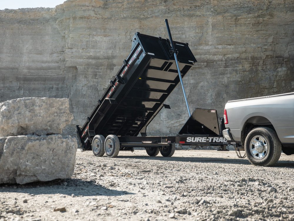 82" x 14, 17.6K Sure-Trac Dump - PRO SERIES TELESCOPIC Hydraulic Dump Trailer