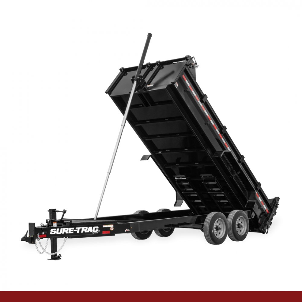 82" x 14, 17.6K Sure-Trac Dump - PRO SERIES TELESCOPIC Hydraulic Dump Trailer