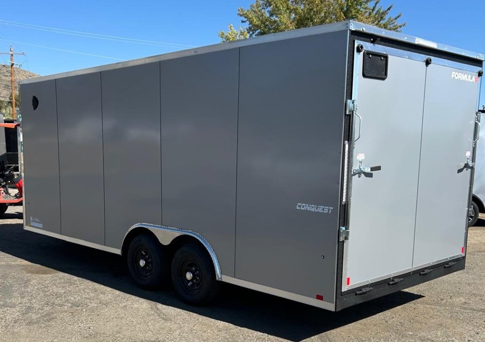 Formula Traverse 8.5' x 20' V-Nose Enclosed Trailer - Silver with Blackout Trim