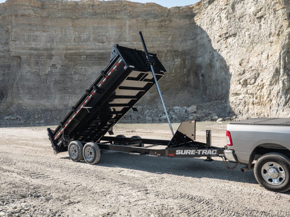 82" x 16, 17.6K Sure-Trac Dump - PRO SERIES TELESCOPIC Hydraulic Dump Trailer