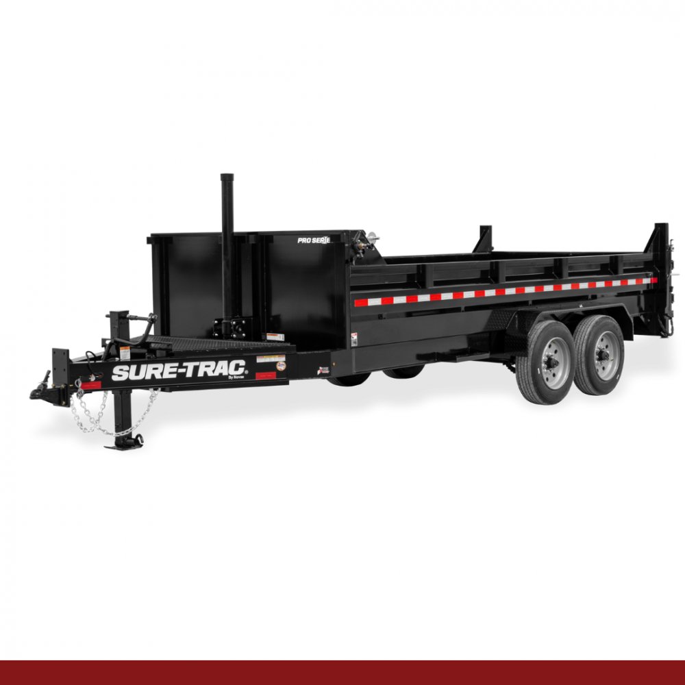 82" x 16, 17.6K Sure-Trac Dump - PRO SERIES TELESCOPIC Hydraulic Dump Trailer