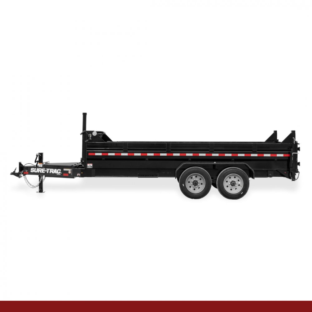 82" x 16, 17.6K Sure-Trac Dump - PRO SERIES TELESCOPIC Hydraulic Dump Trailer