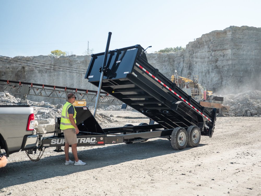 82" x 14, 22K Sure-Trac Dump - PRO SERIES TELESCOPIC Hydraulic Dump Trailer