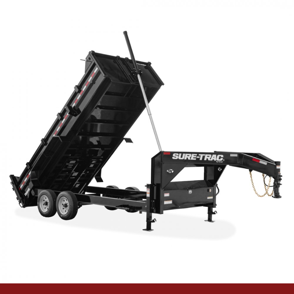 82" x 14, 22K Sure-Trac Dump - PRO SERIES TELESCOPIC Hydraulic Dump Trailer