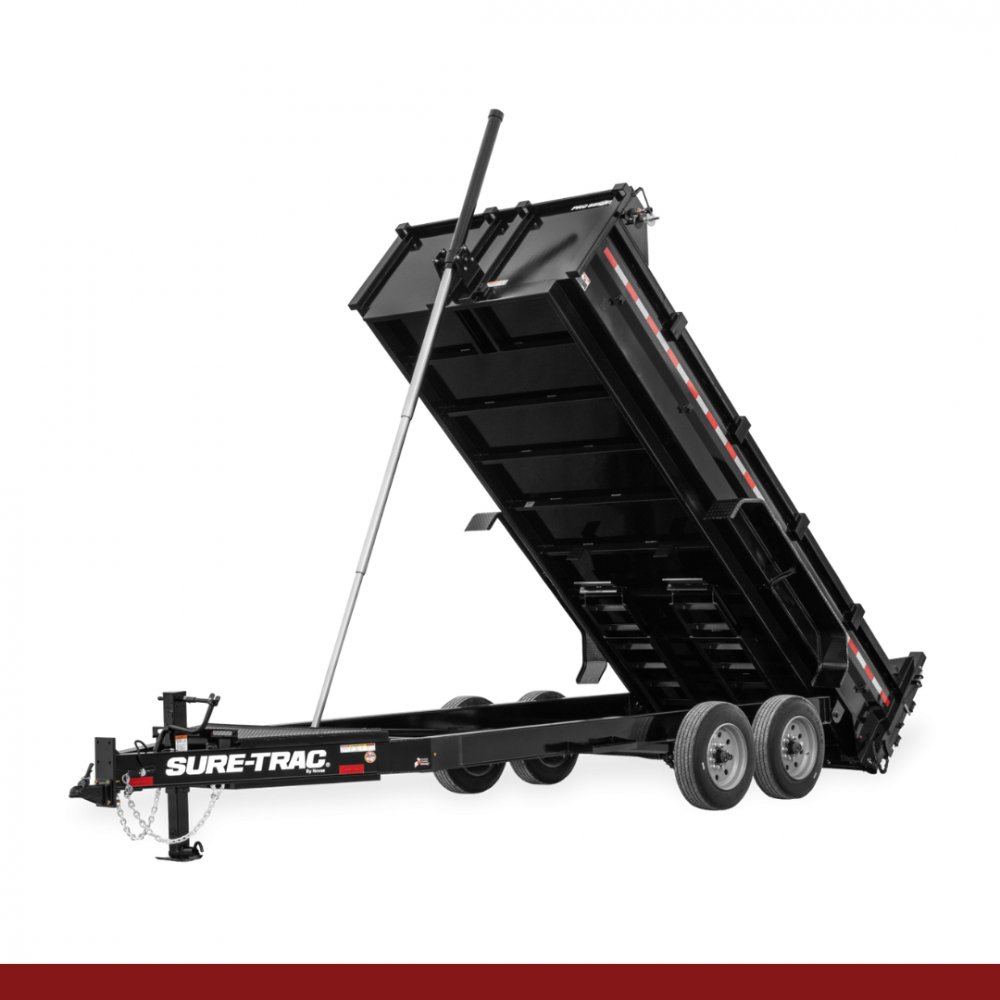 82" x 14, 22K Sure-Trac Dump - PRO SERIES TELESCOPIC Hydraulic Dump Trailer