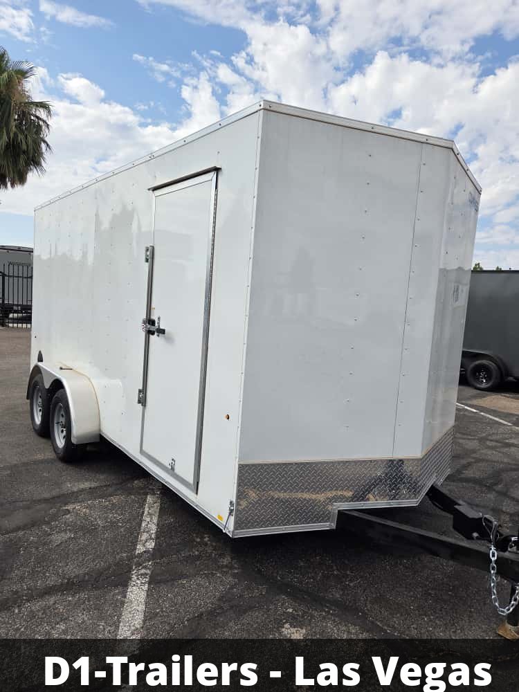 7x16 Indigo DLX Flat Top V-Nose Enclosed Cargo Trailer - 7K Tandem Axle