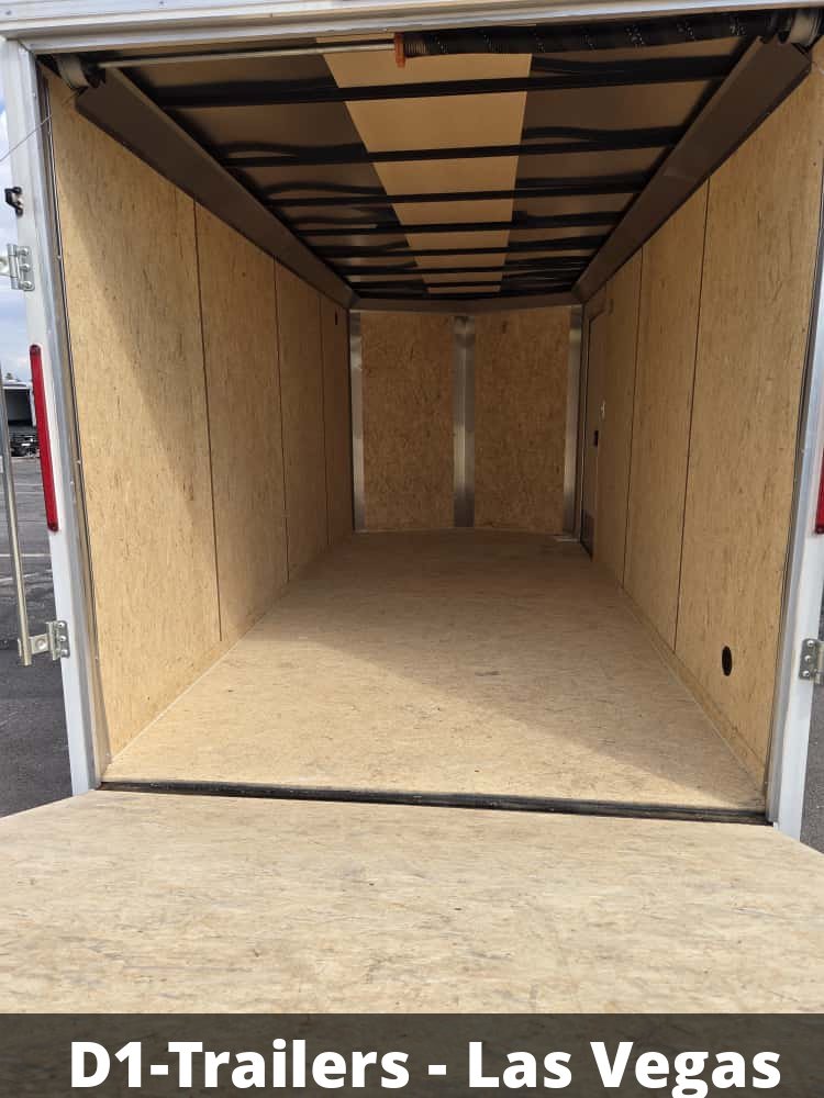 7x16 Indigo DLX Flat Top V-Nose Enclosed Cargo Trailer - 7K Tandem Axle