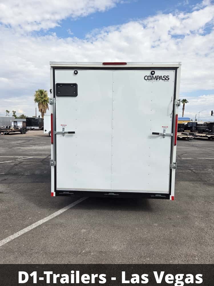 7x16 Indigo DLX Flat Top V-Nose Enclosed Cargo Trailer - 7K Tandem Axle
