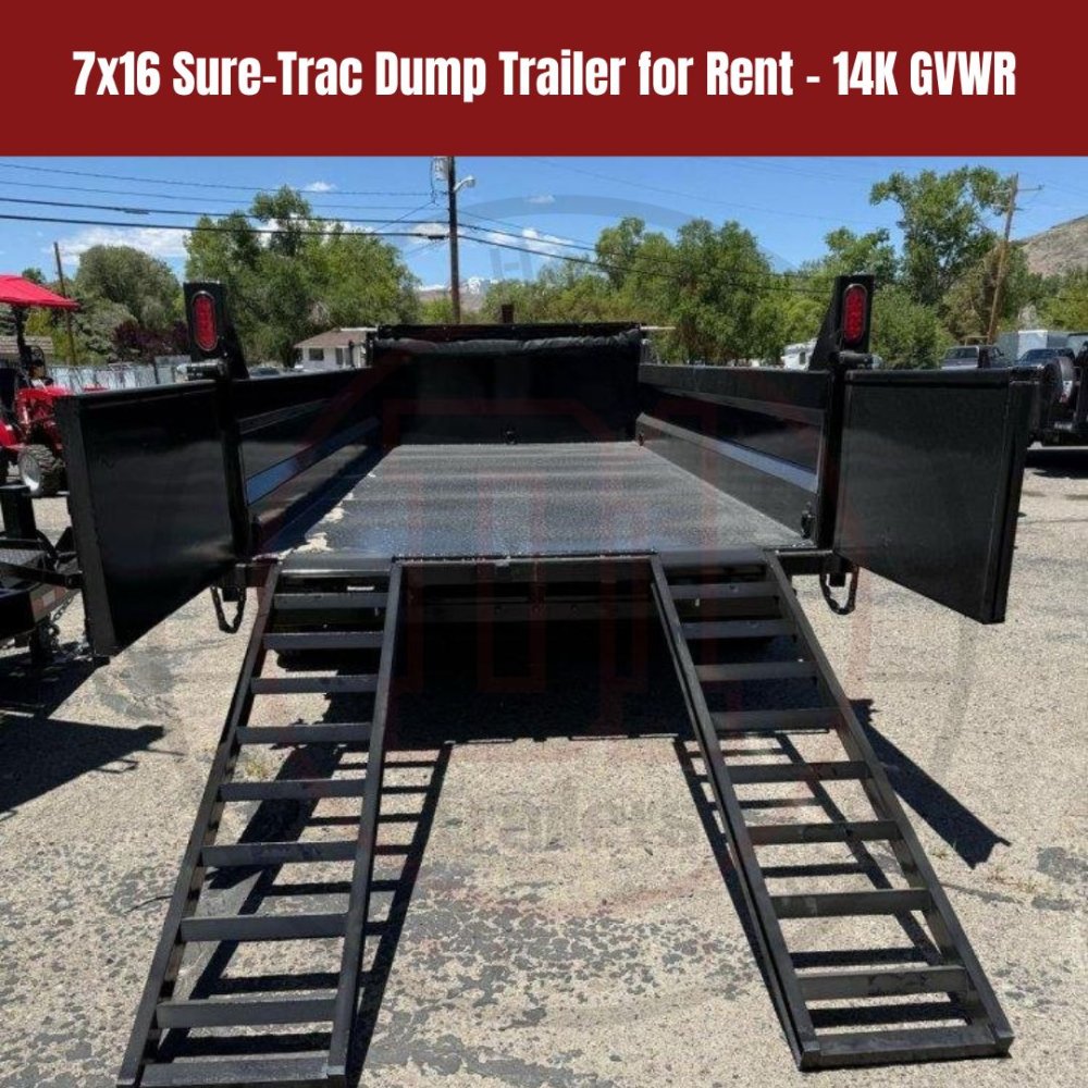 7x16 Sure-Trac Dump Trailer for Rent - 14K GVWR