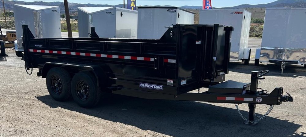 7x14 Sure-Trac HD Low Profile Telescopic Dump Trailer - 14K GVWR - Black | Carson City, NV
