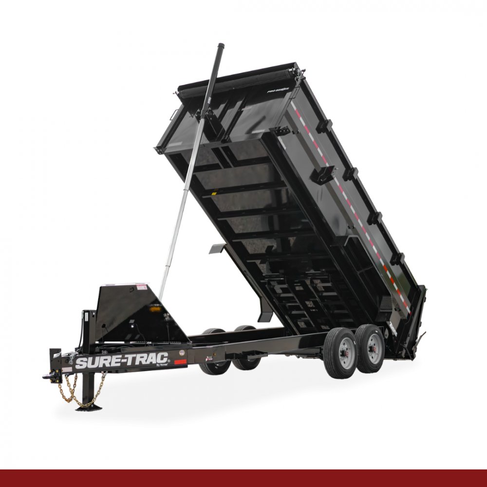 82" x 14, 15.4K Sure-Trac Dump - PRO SERIES TELESCOPIC 4' SIDES Hydraulic Dump Trailer