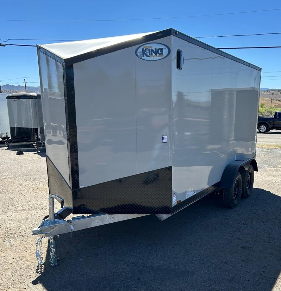 7x14 Cargo King Enclosed Trailer - Dove Gray with Blackout Package