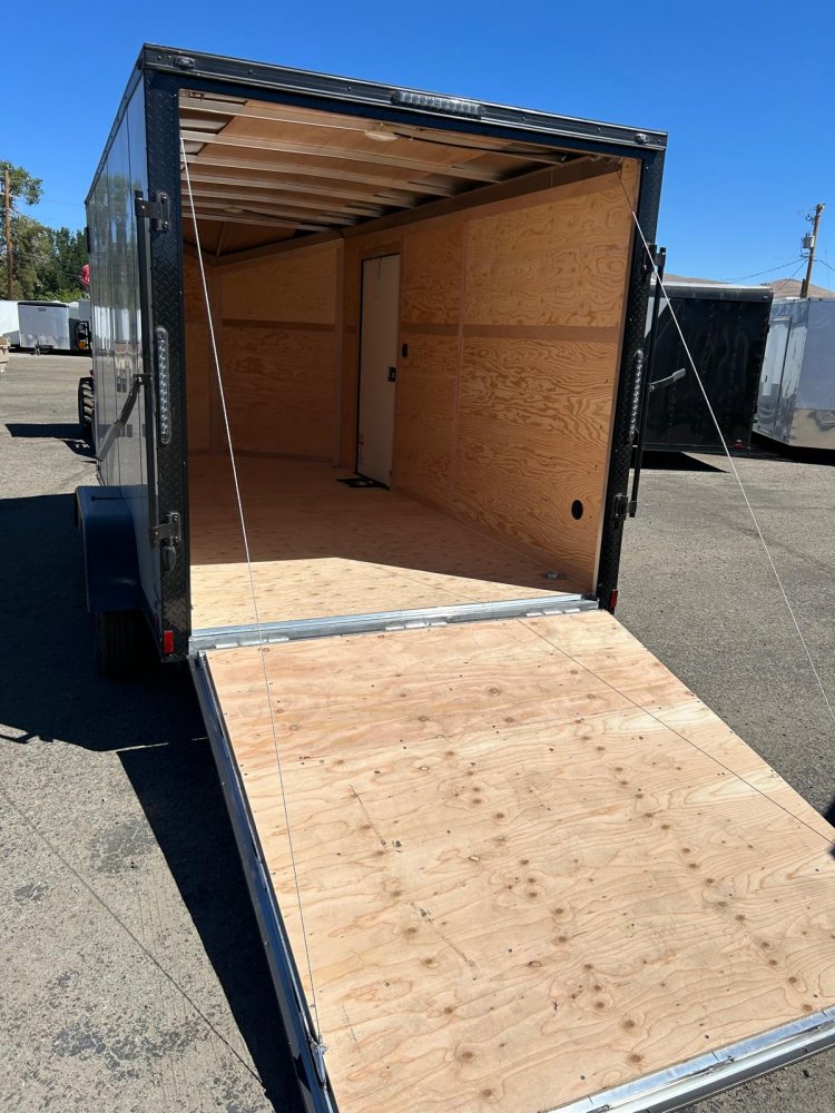 7x14 Cargo King Enclosed Trailer - Dove Gray with Blackout Package