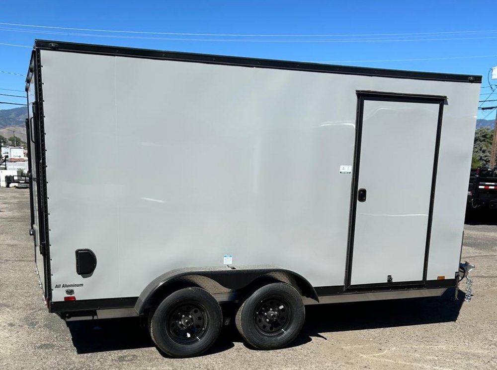 7x14 Cargo King Enclosed Trailer - Dove Gray with Blackout Package