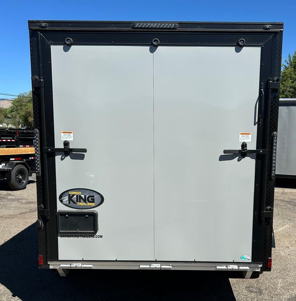 7x14 Cargo King Enclosed Trailer - Dove Gray with Blackout Package