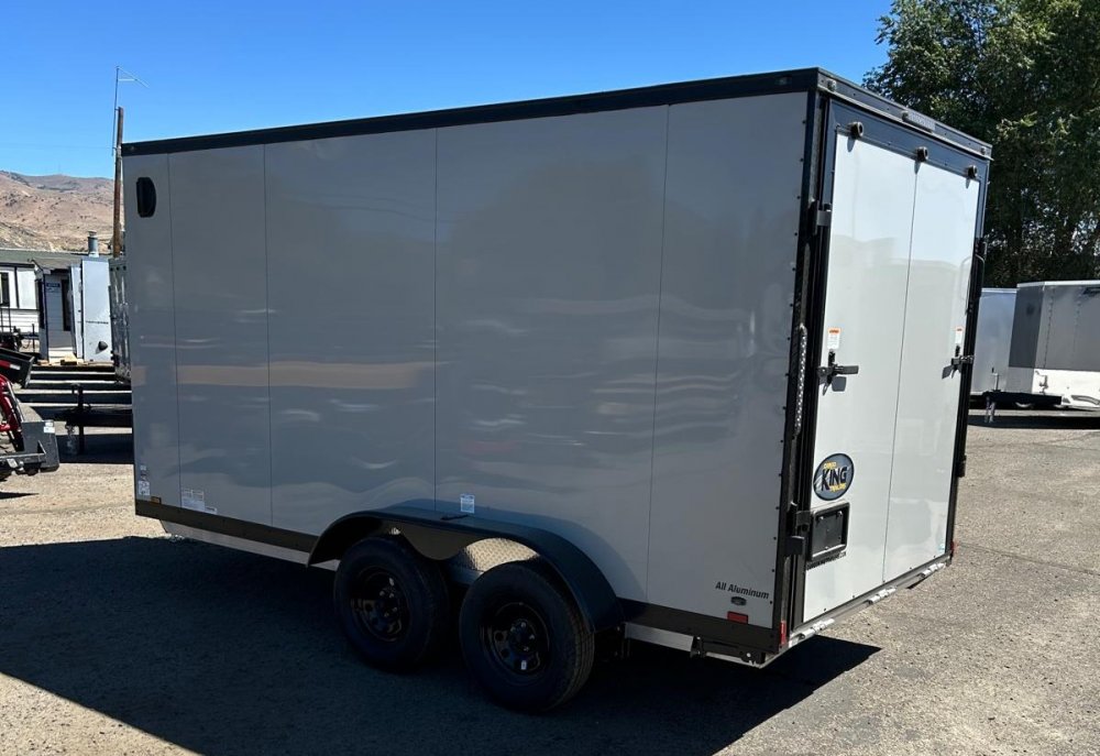 7x14 Cargo King Enclosed Trailer - Dove Gray with Blackout Package