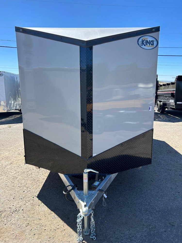 7x14 Cargo King Enclosed Trailer - Dove Gray with Blackout Package