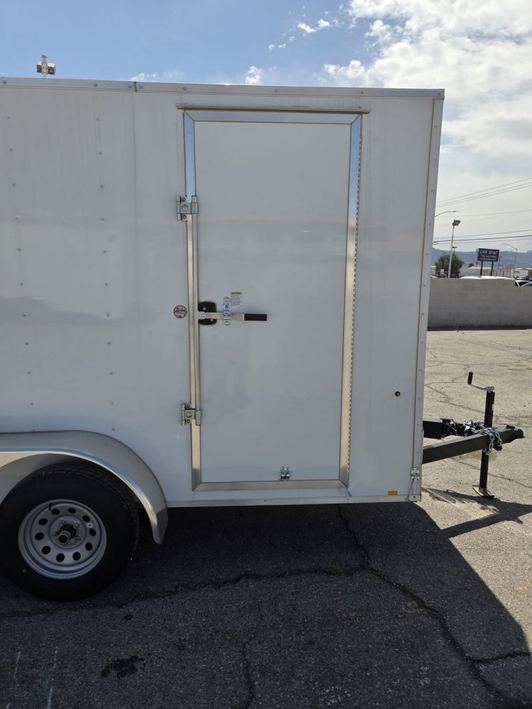 6x12 Indigo DLX Flat Top V-Nose Enclosed Cargo Trailer - Upgraded Wall Posts