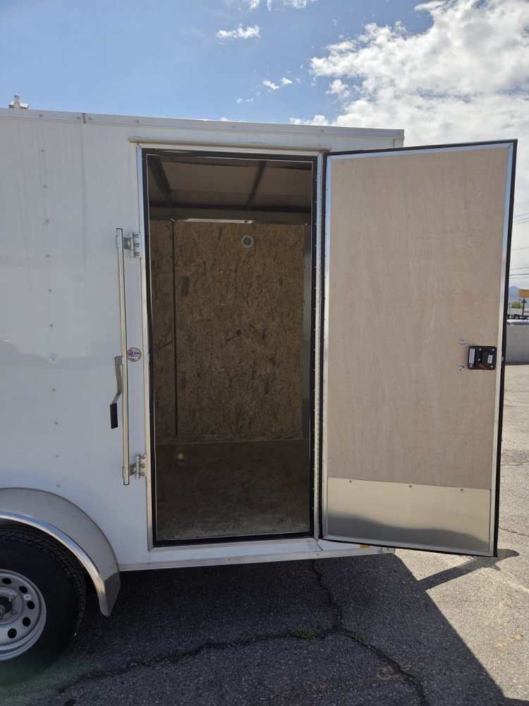 6x12 Indigo DLX Flat Top V-Nose Enclosed Cargo Trailer - Upgraded Wall Posts